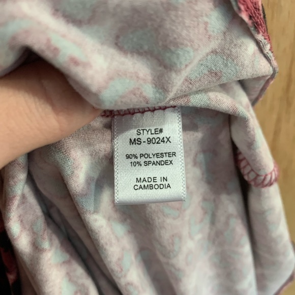 Zenana Purpley pink cheetah printed maxi slip style modest dress size 1X - Picture 5 of 6